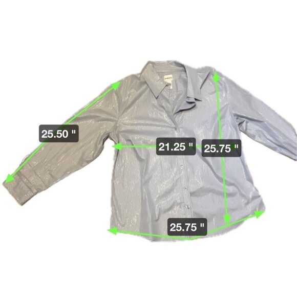 Chico's Gray Silver Metallic Fitted Blouse Top Sz XL - Picture 6 of 7